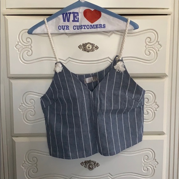 LF Denim Style Striped Tank Top - Picture 2 of 4